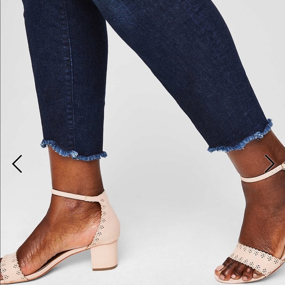 Loft Plus Skinny Chewed Hem in Dark Indigo - Picture 3 of 5